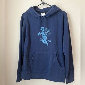 Nike SB Angel Graphic Hoodie Small Blue Skate Streetwear Pullover Rare Y2K Cozy